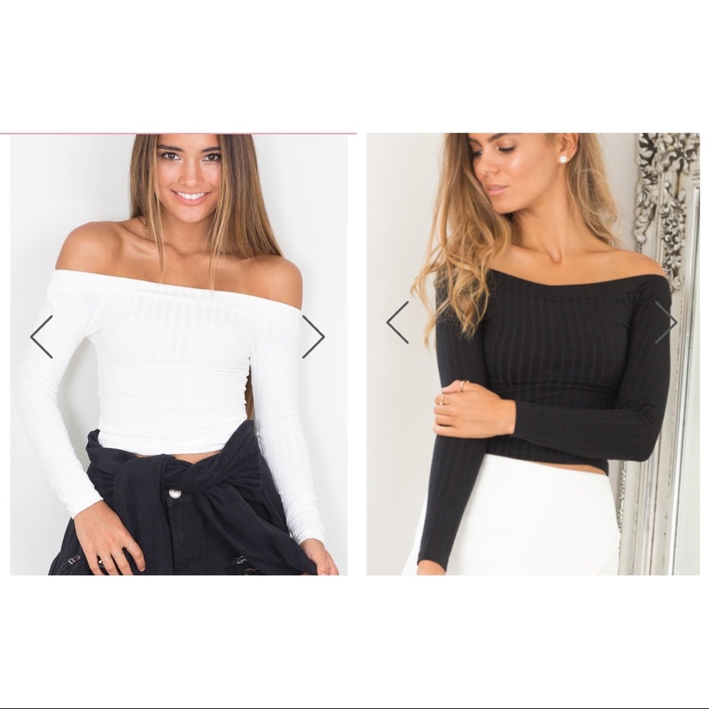 2 for the price of 1! Off the shoulder long sleeve